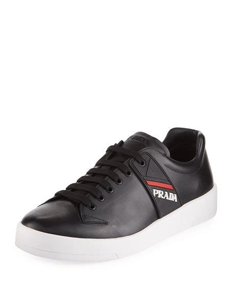 Prada Men's Vitello Plume Leather Low